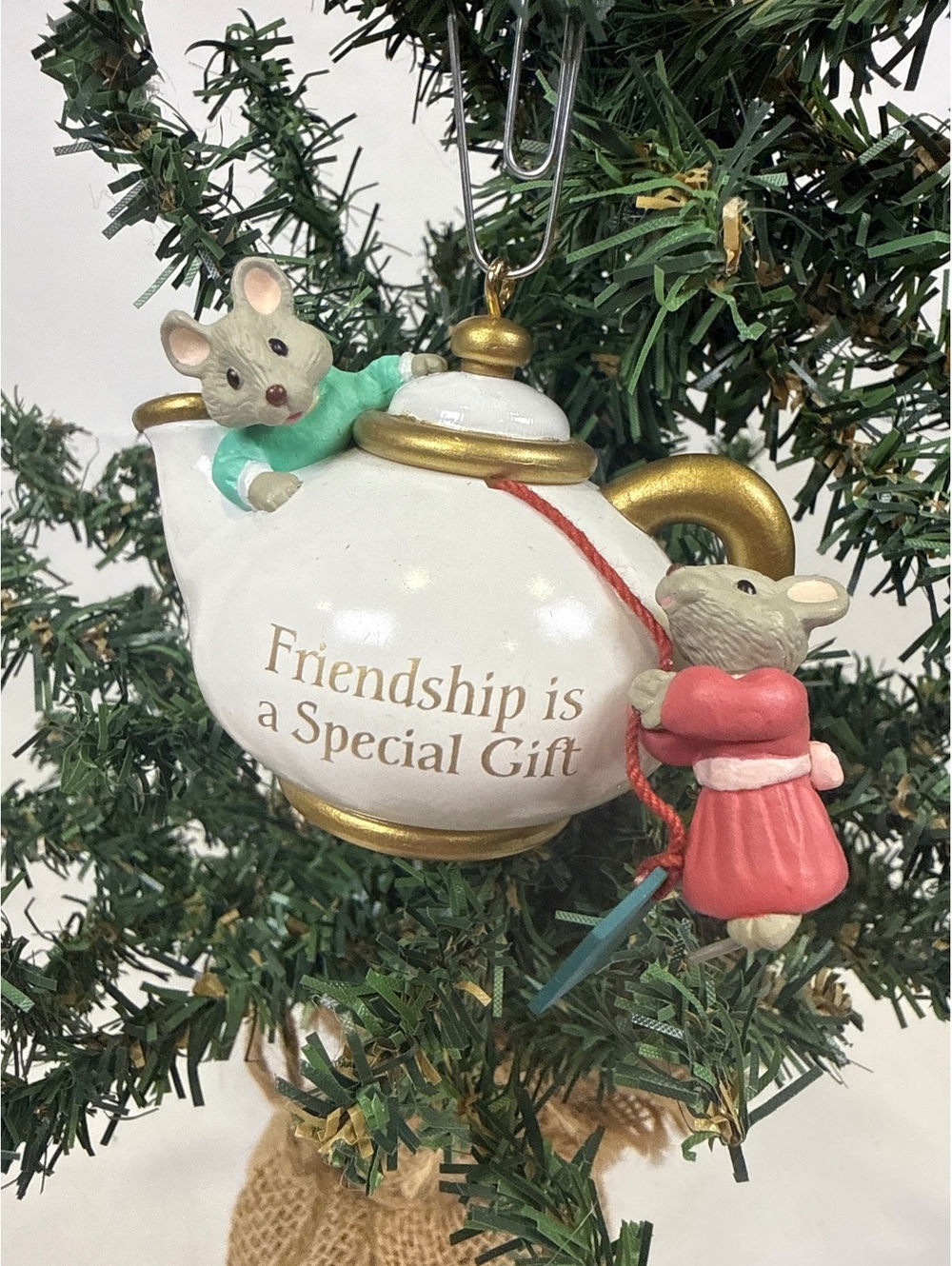 Cherished Teddies 1995 Tea Time Mouse Christmas Ornament